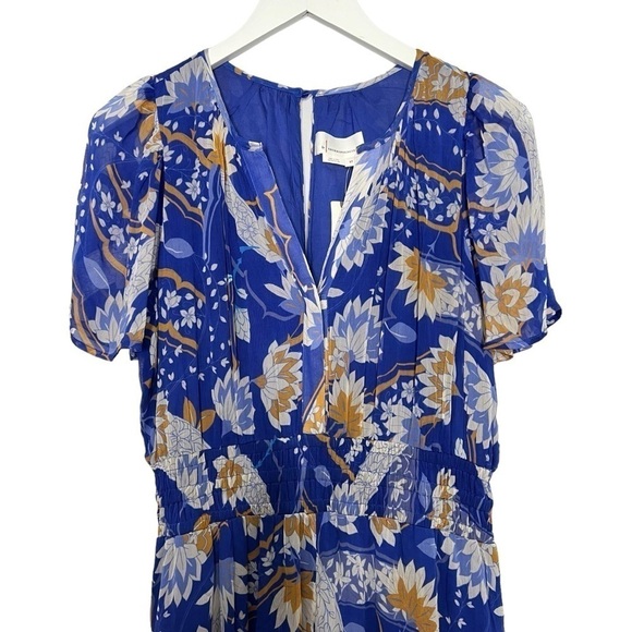 Anthropologie The Somerset Jumpsuit Chiffon Edition Blue Size S Tall NEW - Picture 8 of 16